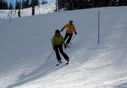 Sarah Hofmann mit Theresa Schweiger als Guide im Slalom der bayerischen Meisterschaften